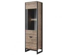 Tendencio - Vitrine Industrielle 1 Porte Ardan - Bois - Brun