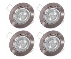 Ensemble de 4 spots encastrés autour des plafonniers ALU télécommandés orientables avec lampes LED