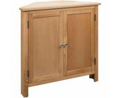 Hommoo Armoire d'angle 80 x 33,5 x 78 cm Bois de chêne massif