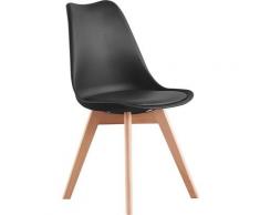 LORENZO - Chaise Scandinave Noire - Assise Rembourrée - Salle à Manger, Cuisine, Chambre