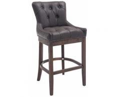 CLP Tabouret de bar Buckingham antique-foncé cuir véritable, marron