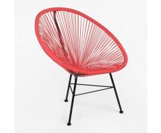 Chaise de jardin New Acapulco Polyéthylène - Acier - Rouge Coquelicot - Sklum