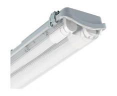 Réglette Étanche Slim pour deux Tubes LED 1200mm PC/PC Connexion Latérale 1200 mm