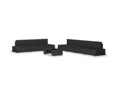 Vidaxl - Salon de jardin 8 pcs Résine tressée Noir