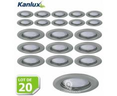 Lot de 20 Fixation de spot encastrable chrome matt D83mm marque Kanlux ref 26793