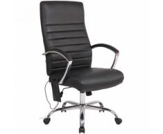 Fauteuil de bureau Valais avec fonction de massage en tissu ou en similicuir noir Similicuir