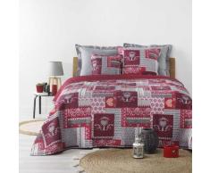 Couvre lit microfibre Sweet heart rose et gris