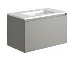 Meuble sous vasque 80 cm + vasque en polybéton Nordik gris ultra mat