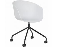 Chaise à roulettes Yäh Blanc Noir