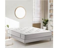 Simmons - Ensemble CHALLENGE - Matelas ressorts ensachés + Sommier tapissier garnissage mémoire de