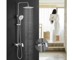 Colonne de Douche avec Robinetterie Baignoire 3 Fonctions Ensemble de Douche avec Plateau de
