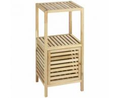 Étagère de salle de bain avec porte - Dim : 39,5 x 35,5 x 86 cm -PEGANE-