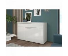 Parisot - enfilade - Blanc brillant - Design Contemporain - 3 portes 2 tiroirs - B