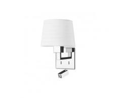 Applique Bali avec liseuse, chrome, sans abat jour