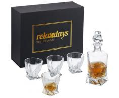 Relaxdays - Verres à whisky de 300 ml chacun, avec carafe de 800 ml, coffret cadeau, design