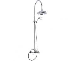 Ricordi Colonne de douche vintage complète avec mélangeur + Douchette à main + Flexible, Chrome