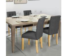 Lot de 4 chaises POLGA capitonnées gris anthracite pour salle à manger