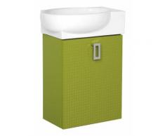 Meuble sous vasque+vasque ´ céramique EDMA, 1 porte,blanc brillant, droite, 435x500x180/275