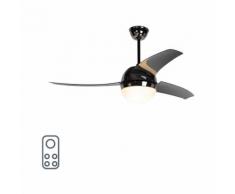Ventilateur de plafond noir avec télécommande - Bora 52 Qazqa Moderne Luminaire interieur Rond