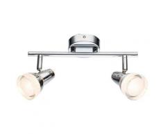 Globo - Plafonnier LED lampe de chambre à coucher métal chrome verre cristal éclairage