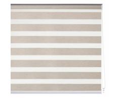 Store enrouleur nuit et jour beige de tissu nordique de 120x250 cm