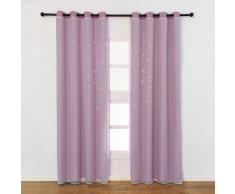 100*250Cm Rideaux occultants en forme d'étoile creux Double couche tissu fil combinaison isolation