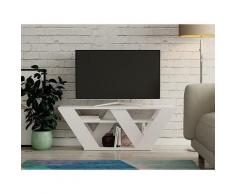 Meuble TV design Pipralla - 110 x 30 x 40 - Blanc