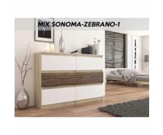 MUNICH S1 | Commode contemporaine chambre salon bureau | 140x77x30 | Dressing 6 tiroirs | Meuble de