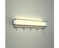 Hudson Reed Achen - Étagère de Salle de Bain Lumineuse à LED avec Crochets Porte Serviette et Prise