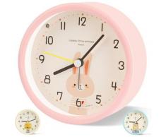 Réveil Enfant Analogique Garçon Fille Silencieux Horloges de Table alimentées par Batterie sans