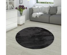Tapis Poils Longs Salon Fausse Fourrure Imitation Fourrure De Lapin Très Douce Noir 150x170 cm