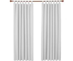 Deconovo - Lot de 2 Rideaux Occultant Isolant Thermiques Salon à Pattes, Taille Moyenne, 140x260