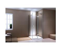 Paroi de douche fixe et porte battante en verre NANO transparent 90 x 90 x 190cm