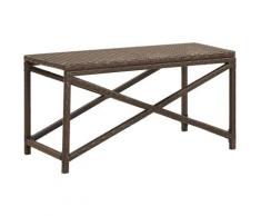 Banc de jardin 80 cm Résine tressée Marron