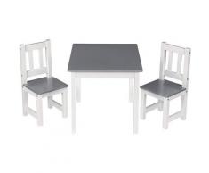 Combinaison de table et chaises en bois pour enfants. 1 x table d’enfant + 2 chaises pour enfants
