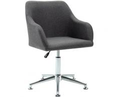 Chaise pivotante de salle à manger Gris foncé Tissu