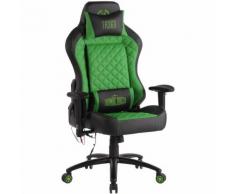 Fauteuil de bureau Rapid XM Similicuir noir/vert