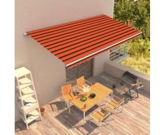 Auvent rétractable automatique 600x300 cm Orange et marron