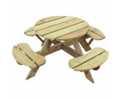 Table pique-nique ronde pour enfant 4 places