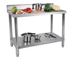Table De Travail Murale Plan De Travail De Decoupe + Etagere Meuble Inox 120Cm