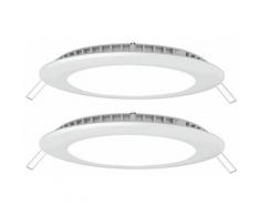 Lot de 2 spots encastrables LED 18 W plafonniers spots salle à manger lampes ALU