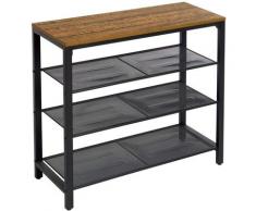 Étagère à Chaussures à 4 Niveaux,avec Armature métallique, pour Entrée, Salon, Style Industriel,