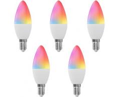 Ampoule intelligente WiFi Tuya 5W E14 Ampoule bougie intelligente LED standard europeenne RGBCW