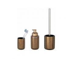 WENKO Set accessoires salle de bain, gobelet brosse à dent, distributeur savon mousse, Brosse WC