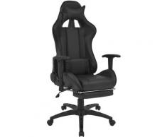 Helloshop26 - Fauteuil chaise chaise de bureau inclinable avec repose-pied noir - Noir