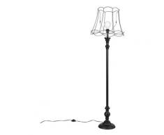 Lampadaire noir avec Granny Frame abat-jour 45 cm - Classico Qazqa Classique/Antique Minimaliste