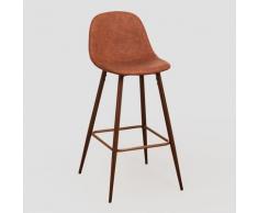SKLUM Lot de 2 Tabourets Hauts en Simili Cuir Glamm Simili cuir - Acier Bois foncé Caramel