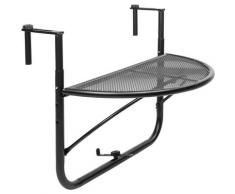 Table pliante semi-circulaire pour balcon 60x30cm noir - Primematik