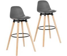 Lot de 6 tabourets pieds en bois de hêtre multicolore pour le petit-déjeuner
