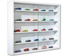 Vitrine murale pour miniatures 5 niveaux bois blanc Colec